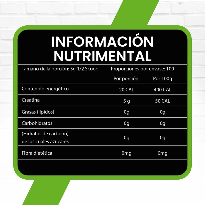Creatina Monohidratada 500 Gramos Big Protein 100 Servicios