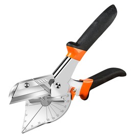 Yilceemy Multifunctional Angle Mitre Scissors, Quarter Round Cutting Tool, Mitre Scissors 45 to 135 Degrees Adjustable, for Precise Cut of Cork, Plastic, with 2 Replacement Blades