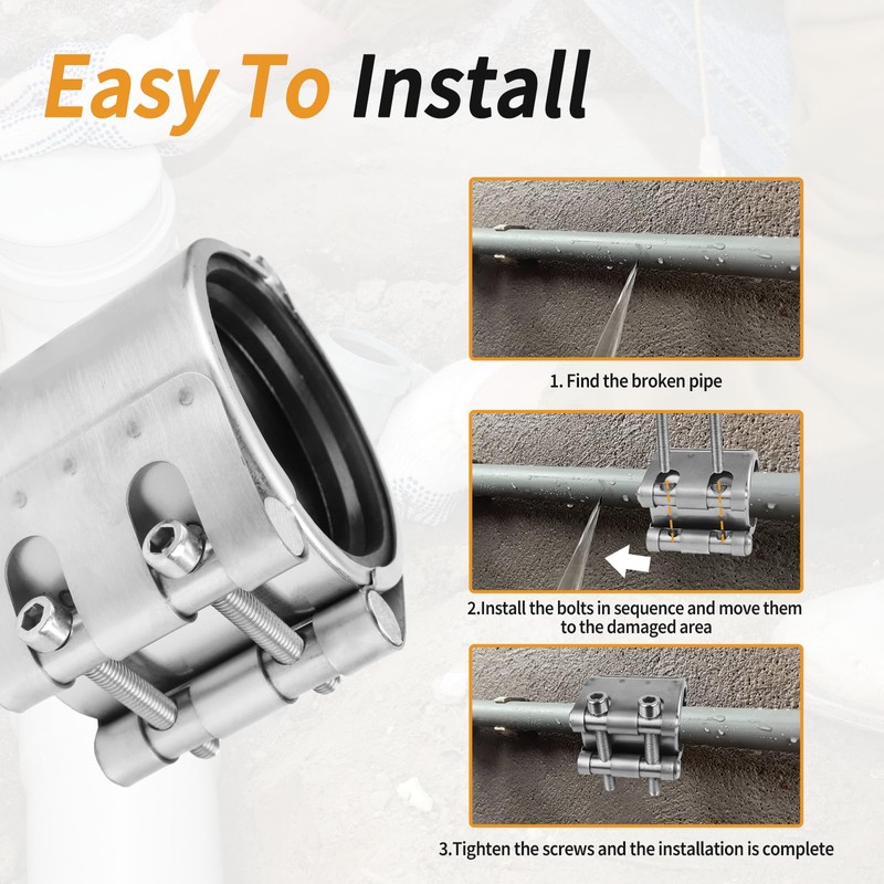 Pipe Repair Clamp Kit -1 1/4 Inch 41mm-44mm High Pressure