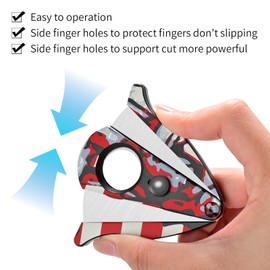 CIGARWONG Cigar Cutter Guillotine Stainless Steel Double Blade Mini Cutter with Lock System Easy to Grip, Gift for Men in Gift Box (USD)