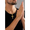LiteVibe 14K Gold Rope Chain Crucifix Style Cross Pendant Necklace