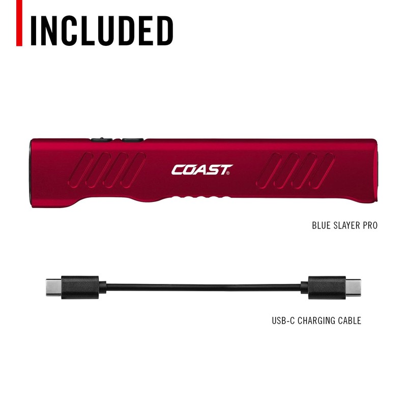 Coast Slayer 1150 Lumen USB-C Rechargeable LED Flashlight with Spot/Flood,