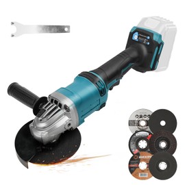 Akku-Winkelschleifer für Makita 18V Akku, Bürstenloses 125mm Winkelschleifen mit 6 Sägeblättern, 4-Gang 10000RPM Akku Schleifer zum Schneiden, Schleifen und Polieren