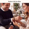 WP WEPICK Mens Bracelet Leather 18K Gold Plated Braided Cuff