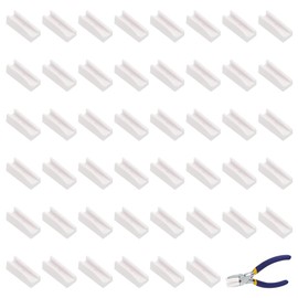 FINGERINSPIRE 48 PCS Plastic Flat Nose Plier Replacement Tips White Replacement Jaws for Flat Nose Pliers Plastic Plier Replacement Covers for Nylon Jaw Pliers Jewelry Pliers Tool Replace Accessories