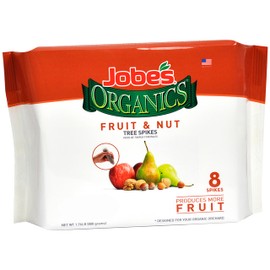 Jobe’s Organics Garden Fertilizer Spikes, Easy Plant Care Fertilizer for Fruit and Nut Plants and Trees, 8 Count