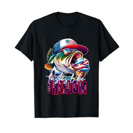 Tastes Like Freedom Bass Fishing Large Mouth Bass Fisherman T-Shirt