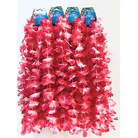 Hawaiian Leis 12pc Party Favors Tropical Necklace Silk Flower Lei (bundle with Luau Banner TM) for Luau Beach Birthday Party Decorations and Party Supplies