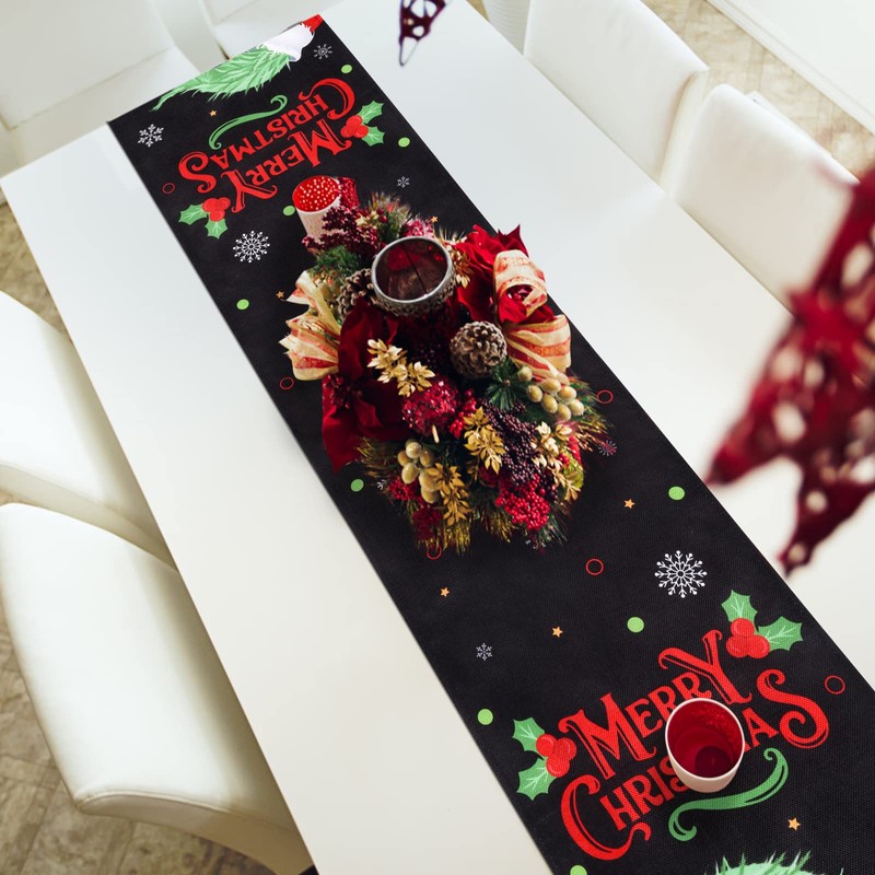 Fowecelt Christmas Table Runner Elf - Elf Christmas Decorations, Elf