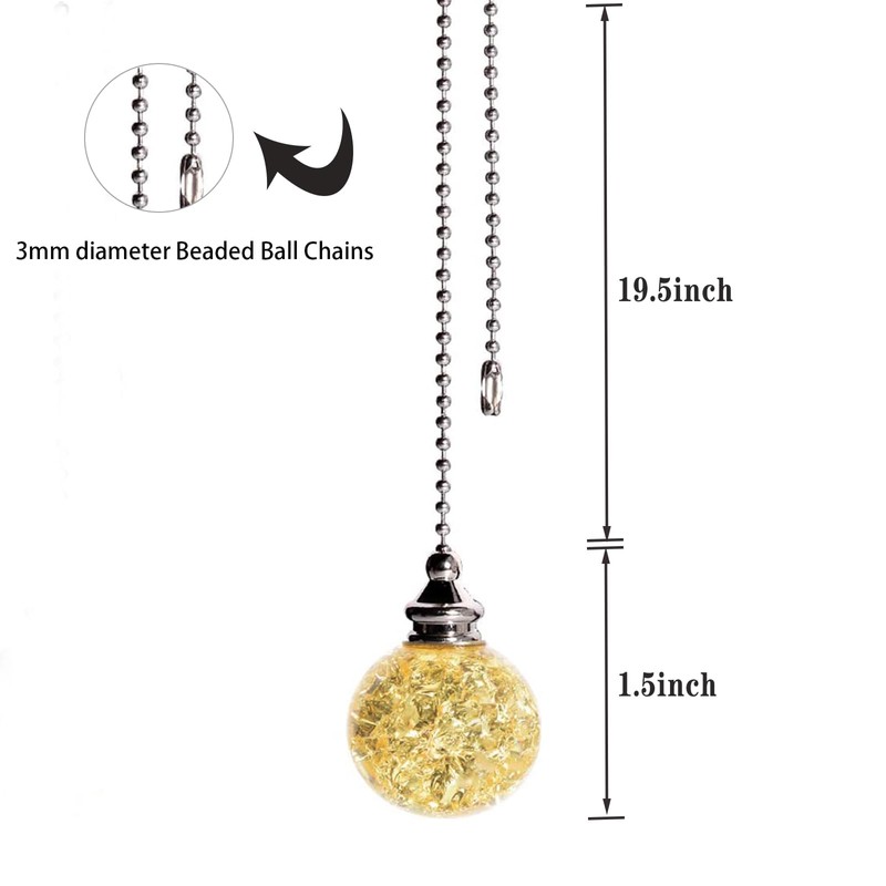 SUR-CIEL 2PCS Ceiling Fan Pulls, Extension with 21 Inches Gold