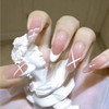 Set of 24 Nail Tips, Medium Length, Classic French x
