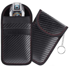 2 Pack Upgraded Faraday Bags for Key Fob, Premium Faraday Key Fob Protector Signal Blocker, Car Security Protection Pouches Anti-Theft Pouches for Car Keys, Anti-Hacking Car RFID Signal Blocking Cases