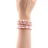 MAKERSLAND Pink Bracelet Boho Multi-Layer Beaded Crystal Bracelets Clay Beaded