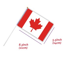 25 PCS Handheld Canada Flag,Small Canadian Hand Held Flags,Mini Banner for Outdoor Indoor Parade
