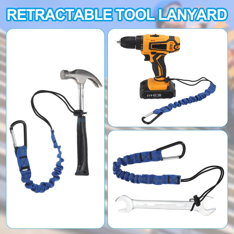 MECCANIXITY Retractable Tool Lanyard 3.6ft with Aluminum Buckle and Adjustable