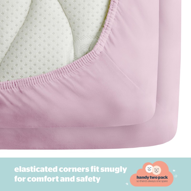 Silentnight Safe Nights Cot Size Fitted Sheets Set 100% Jersey