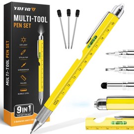 YOFIG Geschenke für Männer, Vatertagsgeschenk, Vatertagsgeschenke für Papa, 9 IN 1 Multifunktions Kugelschreiber Gadgets für Männer, Männer Geschenke für Papa, Geburtstagsgeschenk für Männer