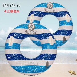 International Adult Swim Ring with Handle and Stripes (Unisex) LF2009 Navy Stripe +90 5ea