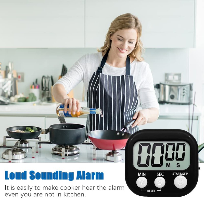 Digital Kitchen Timer Magnetic Backing Stand, Timers for Baking, Kitchen,