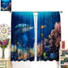 INSFBRB Ocean Shark Rod Pocket Blackout Curtains for Living Room,Room