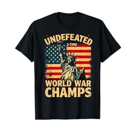 Two Time Undefeated World War Champs Veteran Day USA Map Tee T-Shirt