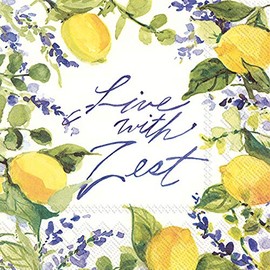 Boston International IHR Servilletas de papel para bebidas de cóctel de 3 capas, 20 unidades, 5 x 5 pulgadas, Live With Rest