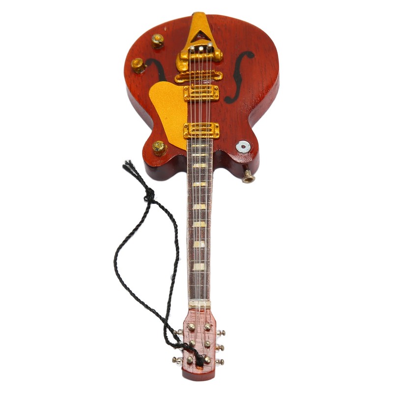 Miniature Electric Guitar Model Innovative Simulation Hand Crafted Wooden Guitar