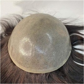 Hombres Tupé for hombres Cabello humano Pelucas rectas for Postizos for, sistema de reemplazo cabello real 6 ", piel fina 0,12-0,14 mm Base PU masculino duradero Postizo(7x9)