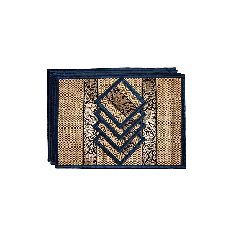 Hand-Woven Wicker Reed Placemats and Coaster Set - Alternative to