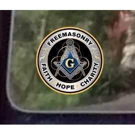 ProSticker 091 (One) 4"  Masonic Freemasonry Faith Hope Charity Decal Sticker