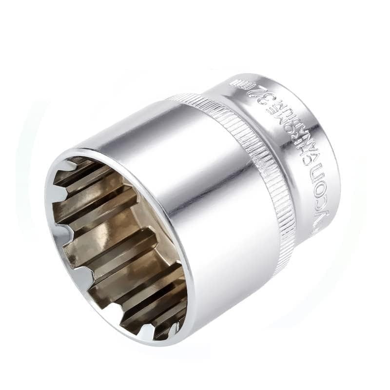 Spline Socket Set 1/2" Drive Universal Metric 8-32mm 12-point Cr-V