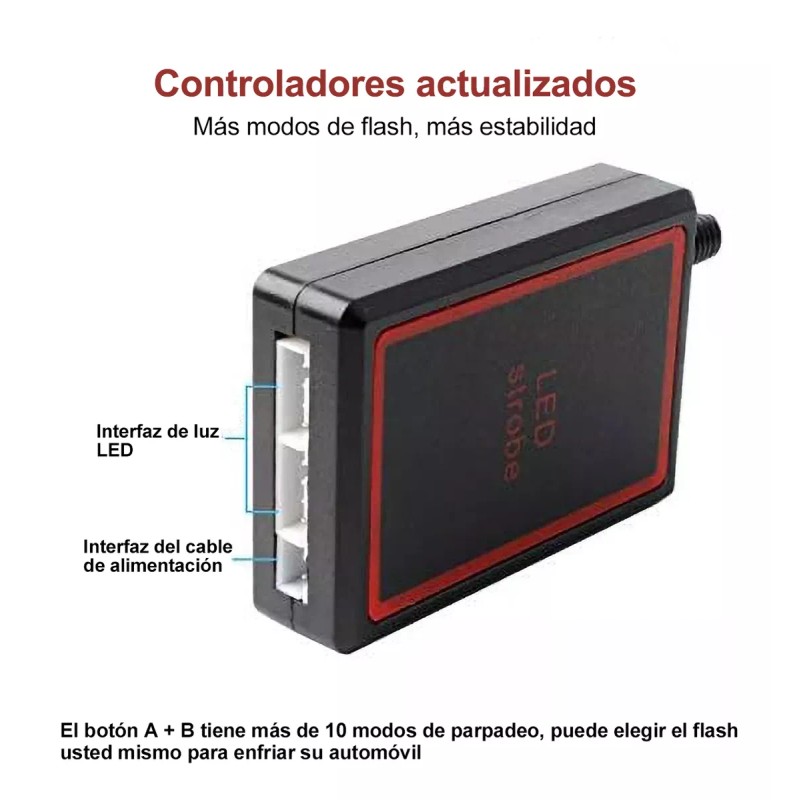 PUNKZZ Luz Faro Estrobo De Parrilla Delantera Para Auto Emergencia