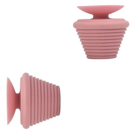 Rubber Stopper, Bath Plug, Set of 2, Soft Bath Stopper, Drain Stop, Washbasin, Drain Plug, Tub Drain Plug, Lid, Bathtub, Drain Plug, Sink Plug, Bathtub Drain Part, Washstand, Bathtub, Kitchen (Pink)