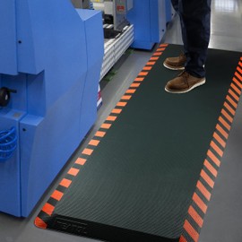 FEATOL Anti Fatigue Mats Industrial, Ergonomic Standing Floor Mat, Work Mats for Standing,Black with Orange Border Safety Mat 20" x 59"-Standing Support for Leg & Back Pain, Waterproof, Non-Slip