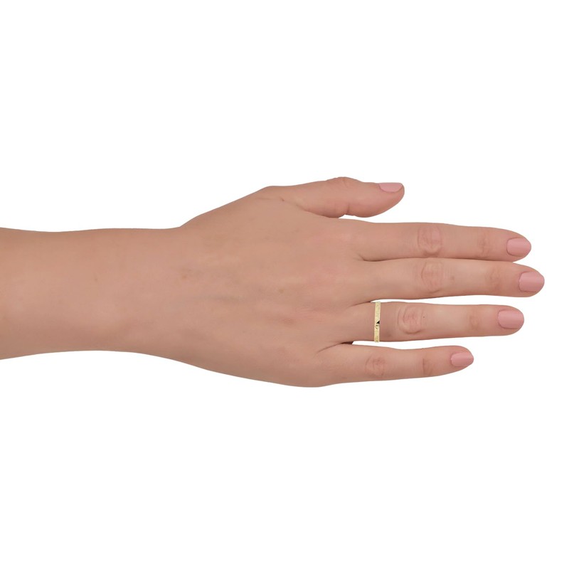 AVORA 10K Yellow Gold Faceted Hearts Stackable Ring - Size