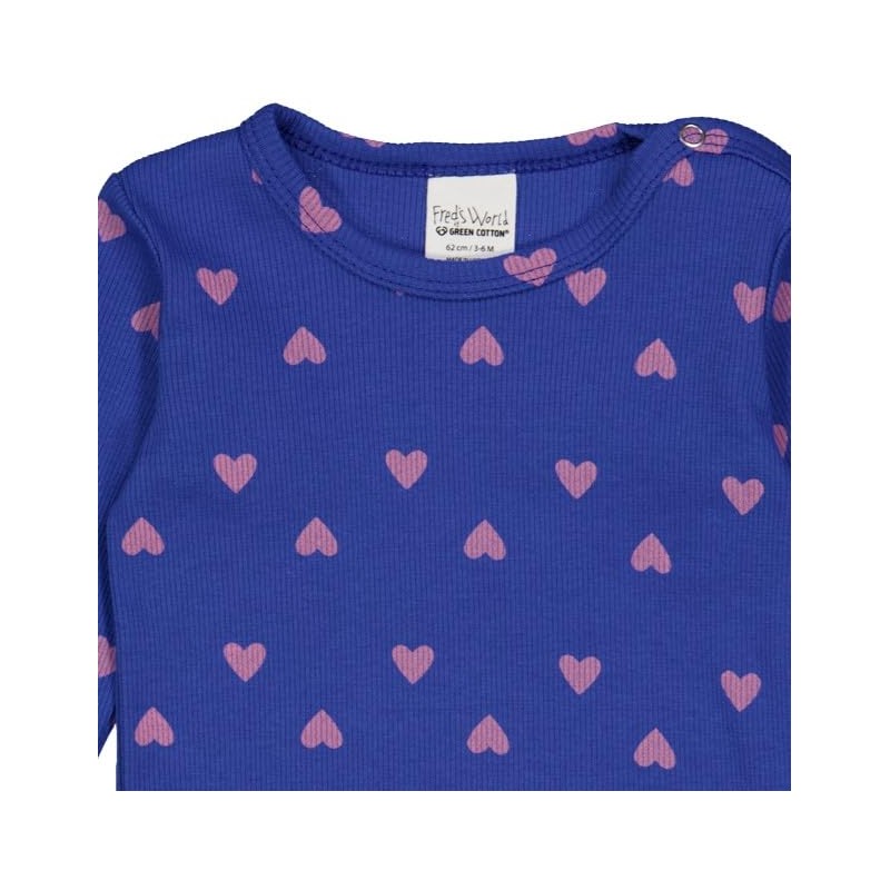 Fred's World by Green Cotton Baby Girl Heart L/S Body