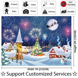 Allenjoy Christmas Snowing Night Backdrop for Kids Photography Cartoon Snowy Winter Wonderland Photo Background Merry Tree Xmas Holiday Photoshoot Family Home Decor Party Supplies Photobooth Props