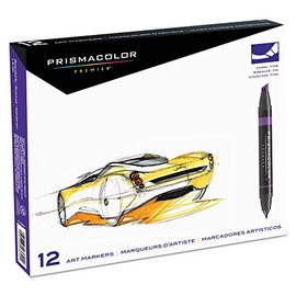 Premier Art Marker Set, Dual-Tip, Assorted Colours, 12/set