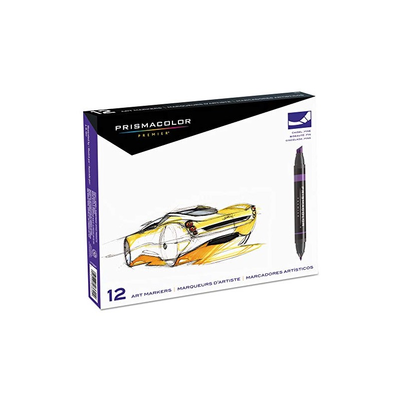 Premier Art Marker Set, Dual-Tip, Assorted Colours, 12/set