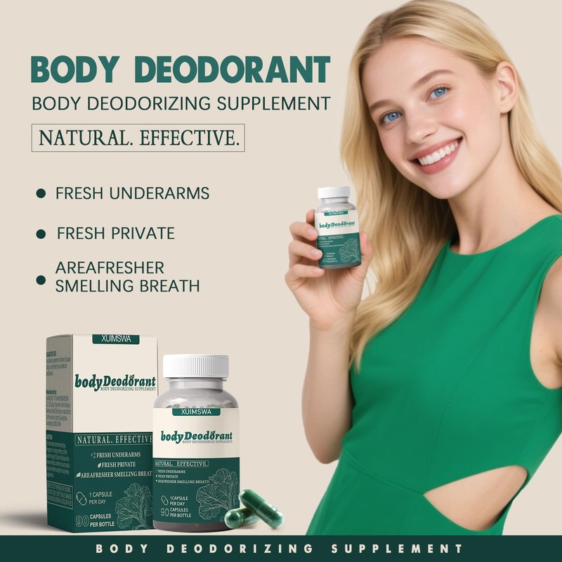 TQIUH Body Deodorizing Supplement, Body Deodorant Supplement,Bodys Deodorant Capsules,90 Capsules