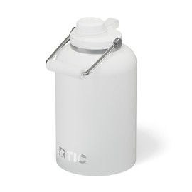 RTIC 1 Gallon Outback Jug, Stainless Steel, Insulated Water Bottle with Lid and Handle, BPA-Free, Double Wall Vacuum Insulation, Ceramic Lined, White
