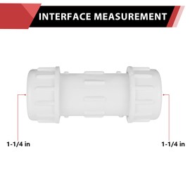 (Pack of 1) EFIELD 1-1/4-Inch PVC Compression Coupling, Schedule 40, Quick Connecting Piping and Repairs of PVC Pipe