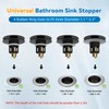 iFealClear Universal Black Bathroom Sink Stopper, Metal Pop Up Sink