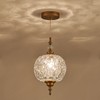 TLOLGT Modern Brass Pendant Light Antique Delicate Decorative Pattern Glass
