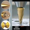 3PCS Step Drill Bit Set, High-Speed Steel Titanium Coated Cone