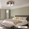 16 Inch Farmhouse Flush Mount Ceiling Light With Seeded Glass,