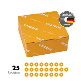 RHODIUS XT38 X-LOCK | Pack of 25 Diameter 125 mm x 1.0 mm | Cutting Disc Metal | Made in Germany | for Angle Grinders, Stainless Steel, Stainless Steel