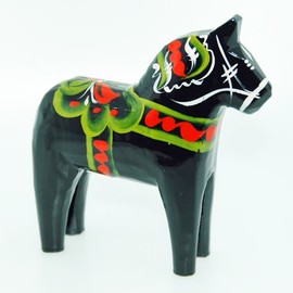 ScandinavianShoppe Swedish Wooden Dala Horse - Black - 4"