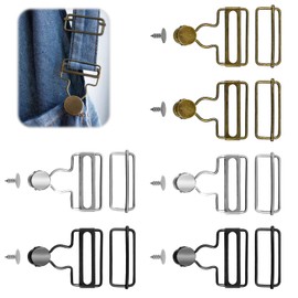 simarro 6 Sets Dungaree Buckles Metal Braces Buckles with Sliding Buckle Dungaree Buckles Dungaree Buckle for Braces Jumpsuit Bib Button Accessories, 3 colours
