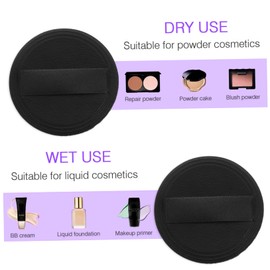 VICASKY 8pcs Ultra-Thin PU Leather Crystal Velvet Replacement Face Sponges for Makeup Soft Washable Face Sponges for Loose Powder Application